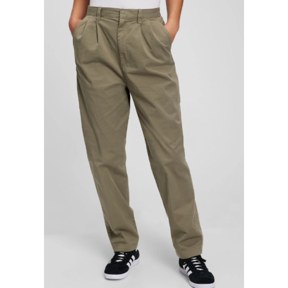 GAP Women's High Rise Pleated Tapered Pants Size 8P Petite‎ Mesculen Green NWT